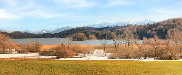 Natural landscape seehamer see, bavaria — Stock Photo, Image