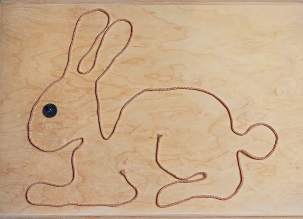 Rabbit shape, made of a brown string — Stock Photo, Image