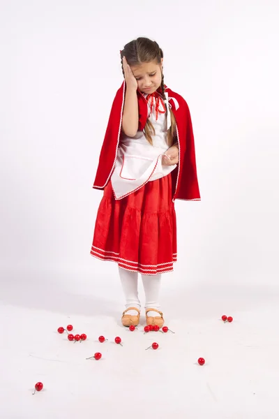 Little girl in costume looking into the distance — Stock Photo, Image