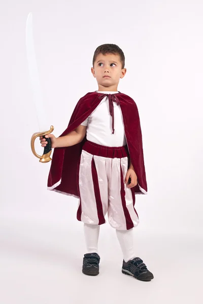 The Little Prince in costume with sword — Stock Photo, Image