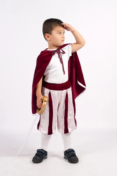 The Little Prince in costume with sword — Stock Photo, Image