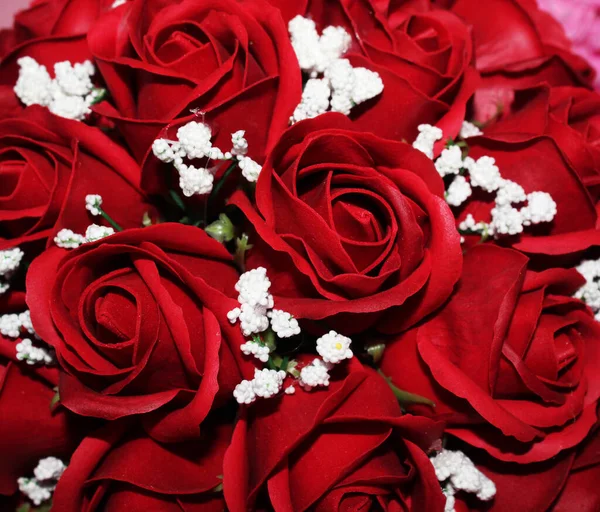 Rood Mooie Bruiloft Rozen Decoratie — Stockfoto