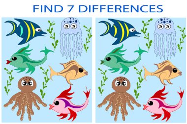 Okyanus dünyasındaki farklılıkları bul.