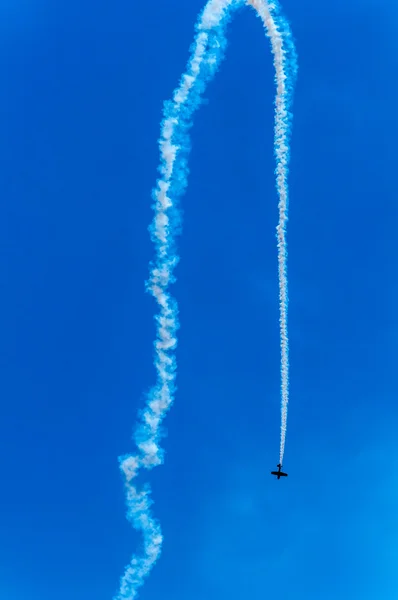 Aircraft in turbo fly on the sky Stock Picture