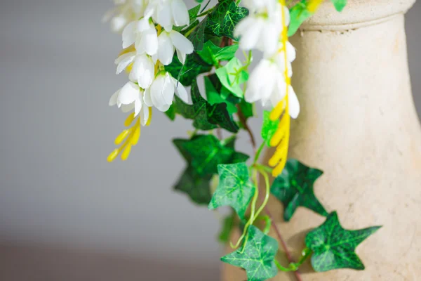 Mooie bloemen in klassiek wit interieur — Stockfoto