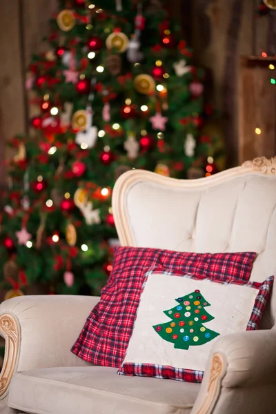 Interior room decorated in Christmas style. No people.  Home comfort of modern home — 스톡 사진