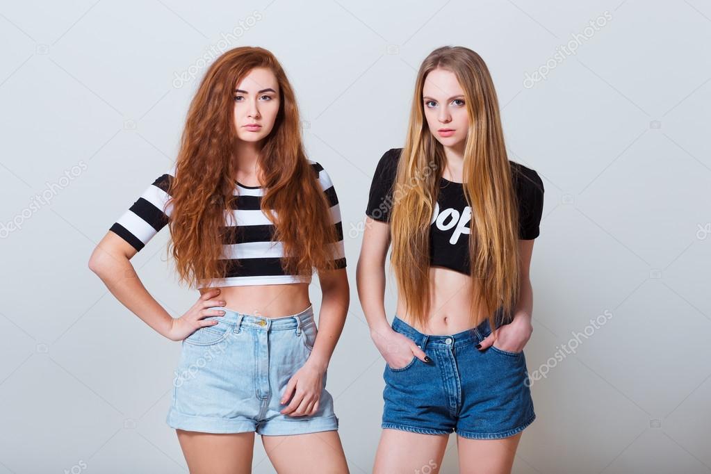 girls in jeans shorts