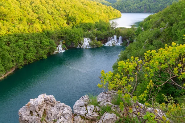 Waterfall the Plitvice Lakes — Stock Photo, Image
