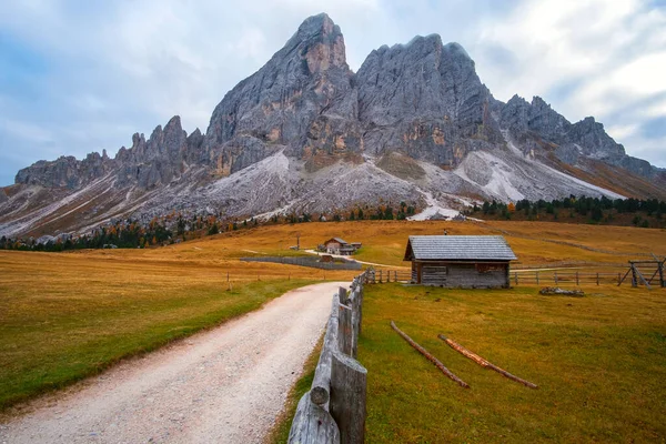 Sass Putia Beautiful Mountain Range Dolomites Sunset Bolzano Province South — стоковое фото