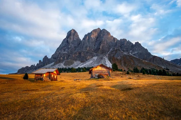 Sass Putia Hermosa Cordillera Las Dolomitas Atardecer Provincia Bolzano Sur — Foto de Stock