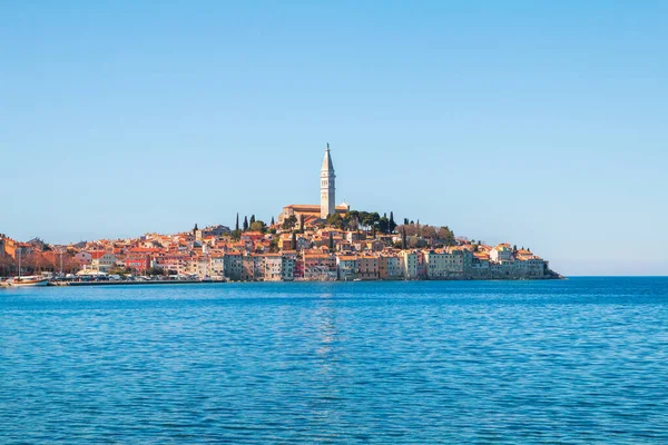 Cidade Acolhedora Tranquila Rovinj Com Belas Casas Coloridas Península Ístria — Fotografia de Stock