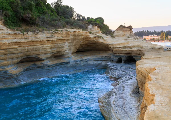 Korfu plajda kayalar — Stok fotoğraf