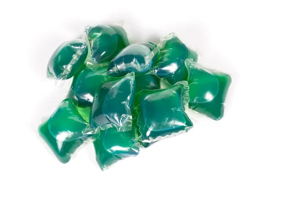 Grüne Waschkapseln — Stockfoto