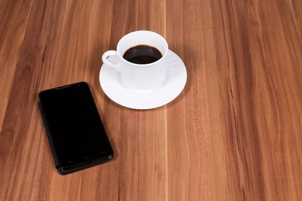 Cup of coffee,phone — Stock Photo, Image