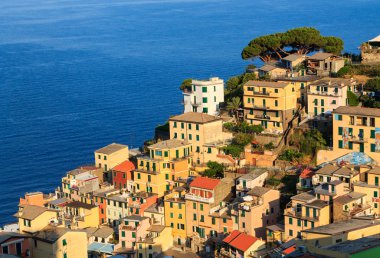Sevimli küçük balıkçı köyü, renkli evler Manarola
