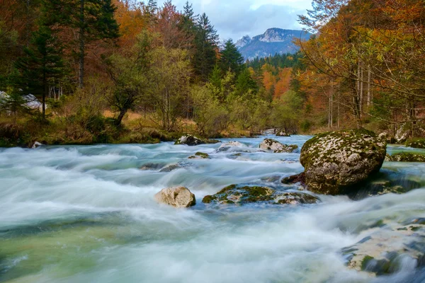Increíble río en las montañas, Mostnica Korita, Julia alpes —  Fotos de Stock