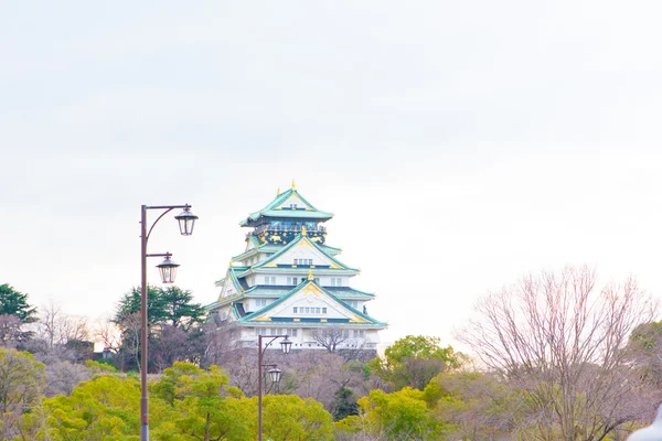 Osaka, Japan - 2 februari 2016: Weergave van Osaka castle in de winter — Stockfoto