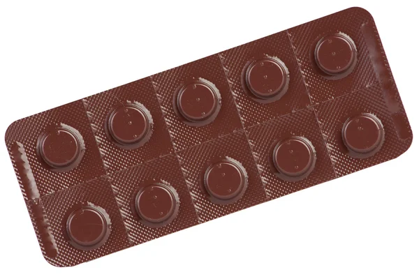 Brown blister pack tampilkan latar belakang obat — Stok Foto