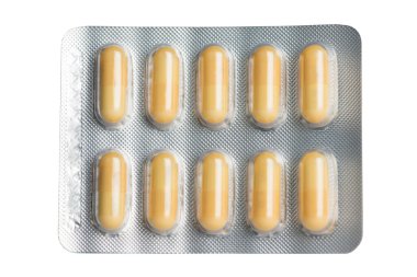 Sarı kapsül blister kutu içinde