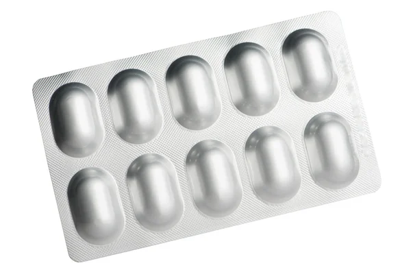 Closed up Aluminum blister pack of tablet — Stock Photo, Image