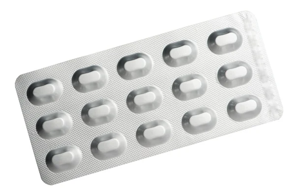 Closed up Aluminum blister pack of tablet — Stock Photo, Image