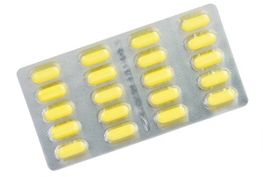 Vakumlu Ambalaj içinde sarı tabet