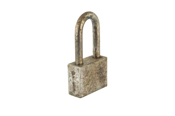 Rust iron lock on white — Stock Photo, Image