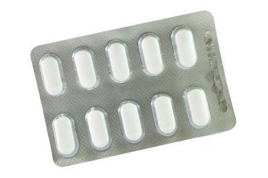 Vakumlu Ambalaj içinde beyaz tablet