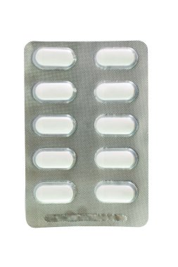 Vakumlu Ambalaj içinde beyaz tablet