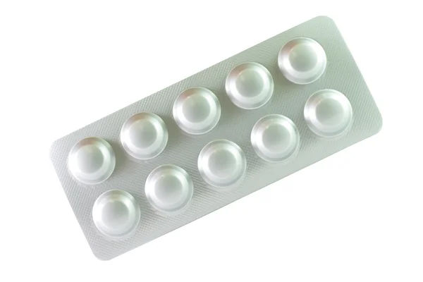 Aluminium blister pack på vit — Stockfoto