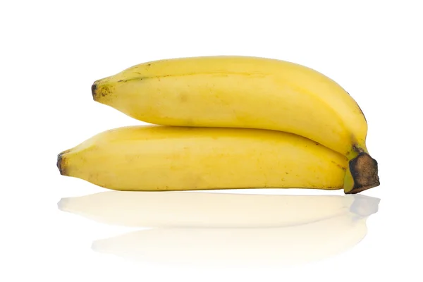 Plátano cerrado sobre fondo blanco y reflejo — Foto de Stock