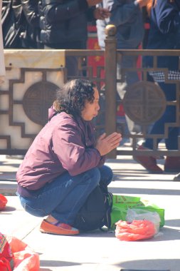 Hong Kong - 19 Ocak 2015 - Hong Kong kişi Wong T ziyaret