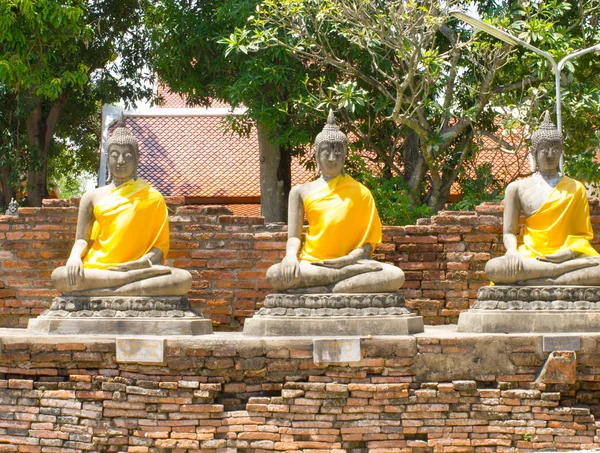 Ancient Buddha at Wat Yai Chai Mongkhon of Ayuthaya, Thailand — Stock Photo, Image