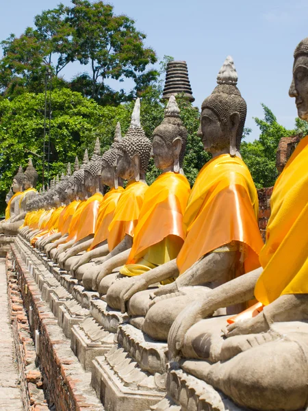 Ancient Buddha at Wat Yai Chai Mongkhon of Ayuthaya, Thailand — Stock Photo, Image