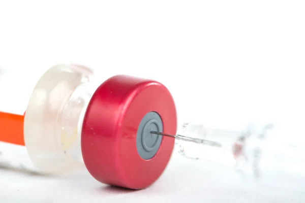 Closed up filling with syringe and vial — Stock Photo, Image