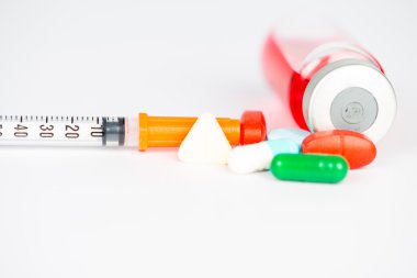 enjeksiyon şırınga ve tıp arka plan