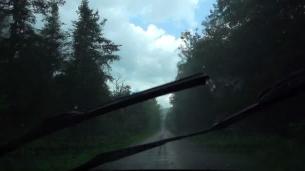 Машина едет по дороге — стоковое видео