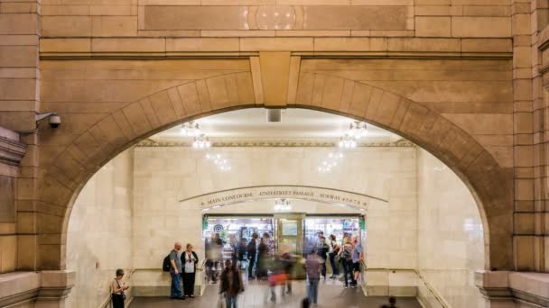 La station de métro Grand Central est bondée Photo Time Lapse with Motion Blur vers 16h. — Video
