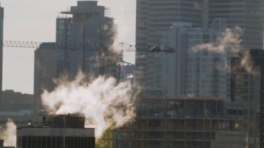 Montreal İnşaat Alanı ve Crane Sahnesi Kış boyunca