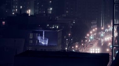 Montreal Sherbrooke Caddesi Kış Fırtınası Altında