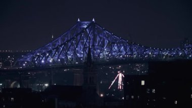 Montreal Jacques-Cartier Köprüsü Gece Işıkları Animasyonu
