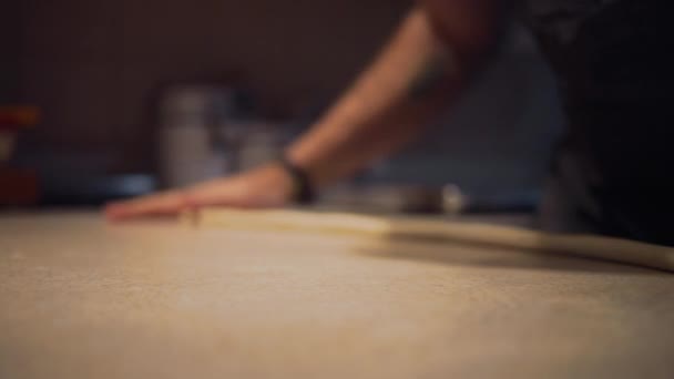 Rolling Pretzel Dough en cámara lenta — Vídeos de Stock