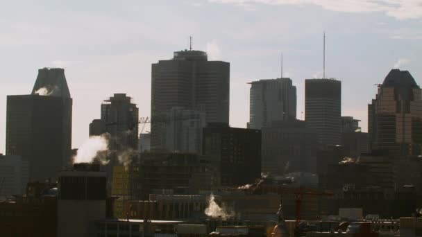 蒙特利尔市中心建筑物冬季高景 — 图库视频影像