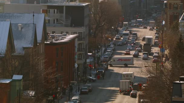 Montreal Sherbrooke Street Hight Punto di vista — Video Stock