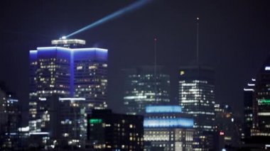 Montreal Şehir Merkezi Kuleleri Kış Gecesi Işıkları