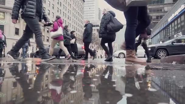 Slow Motion Xmas Shopping in Montreal — Stock Video