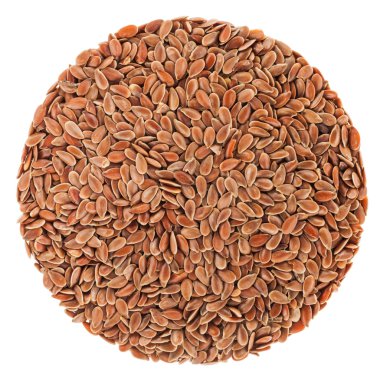 linseeds üzerinde beyaz izole tam daire