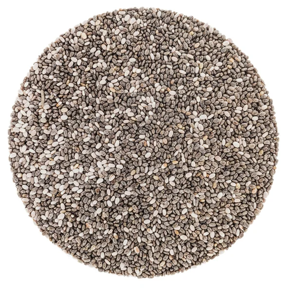 Circle of Chia Seeds Isolated on White Background — Stock Photo, Image