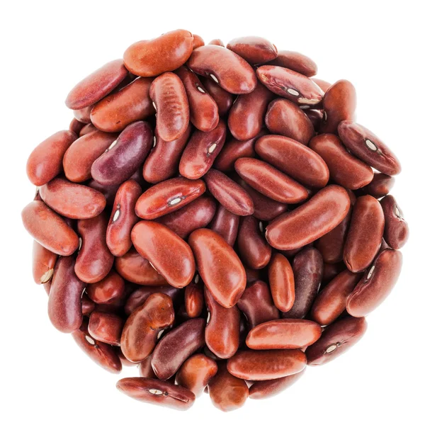 Perfect Circle of Red beans Isolated on White — Stock Photo, Image