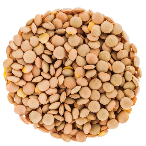 Lentils Circle Isolated on White Background — Stock Photo, Image